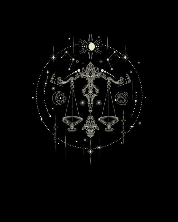 TL1320WH Tshirt Hoodie Sweater SIM19 Bluza bez kaptura <br>Znak Zodiaku Waga Minimalistyczny Styl