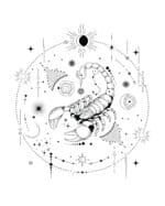 Koszulka Znak Zodiaku Skorpion Minimalistyczny Styl