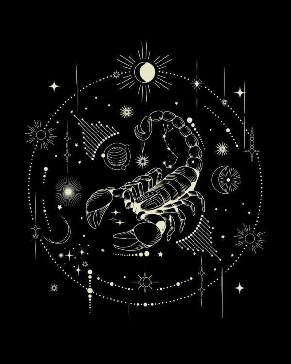Bluza z kapturem Znak Zodiaku <br>Skorpion Minimalistyczny Styl