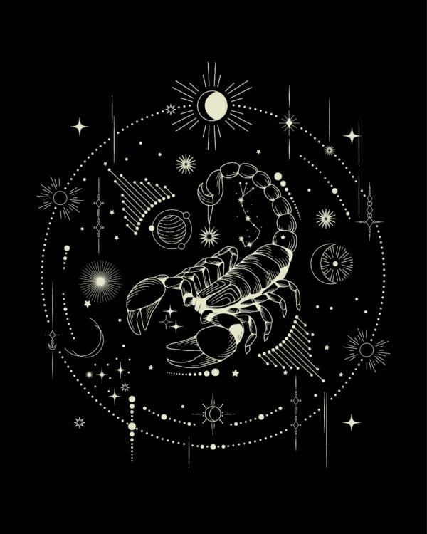 TL1321WH Tshirt Hoodie Sweater SIM19 Bluza bez kaptura <br>Znak Zodiaku Skorpion Minimalistyczny Styl