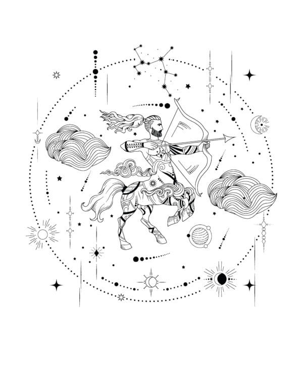 TL1322BK Tshirt Hoodie Sweater SIM7 Bluza bez kaptura <br>Znak Zodiaku Strzelec Minimalistyczny Styl