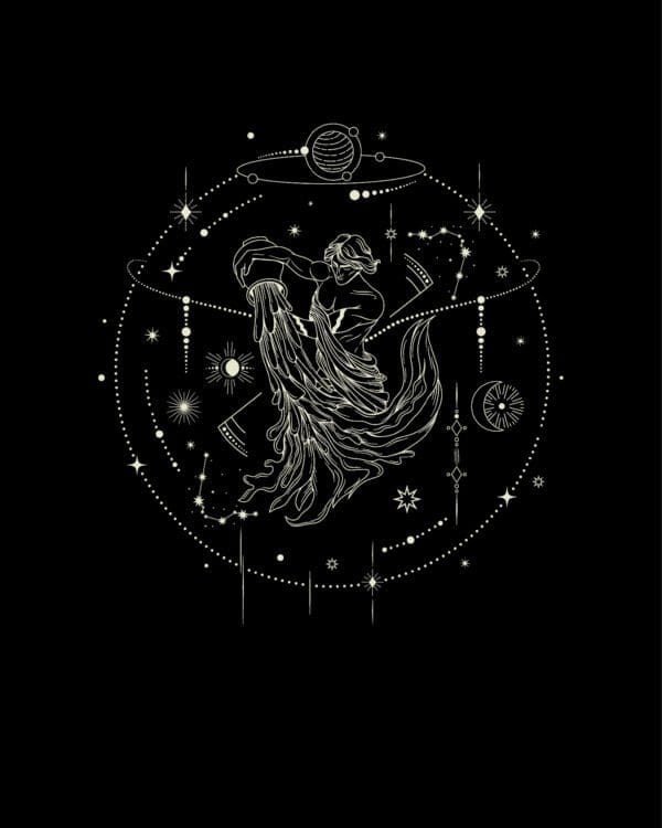 Bluza z kapturem Znak Zodiaku <br>Wodnik Minimalistyczny Styl