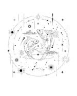 TL1325BK Tshirt Hoodie Sweater SIM7 Koszulka Znak Zodiaku Ryby Minimalistyczny Styl