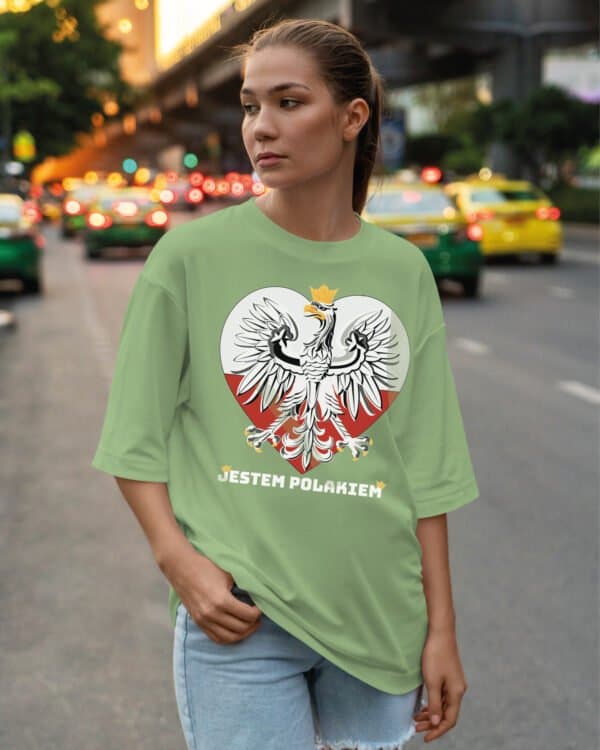 TL1168WH Tshirt Oversize SALE15 Koszulka Gruba Premium <br>Patriotyczna Jestem Polakiem