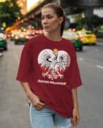 TL1168WH Tshirt Oversize SALE24 Koszulka Gruba Premium <br>Patriotyczna Jestem Polakiem