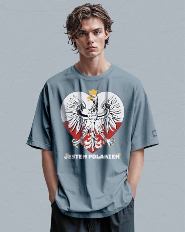 TL1168WH Tshirt Oversize SALE5 Koszulka Gruba Premium <br>Patriotyczna Jestem Polakiem