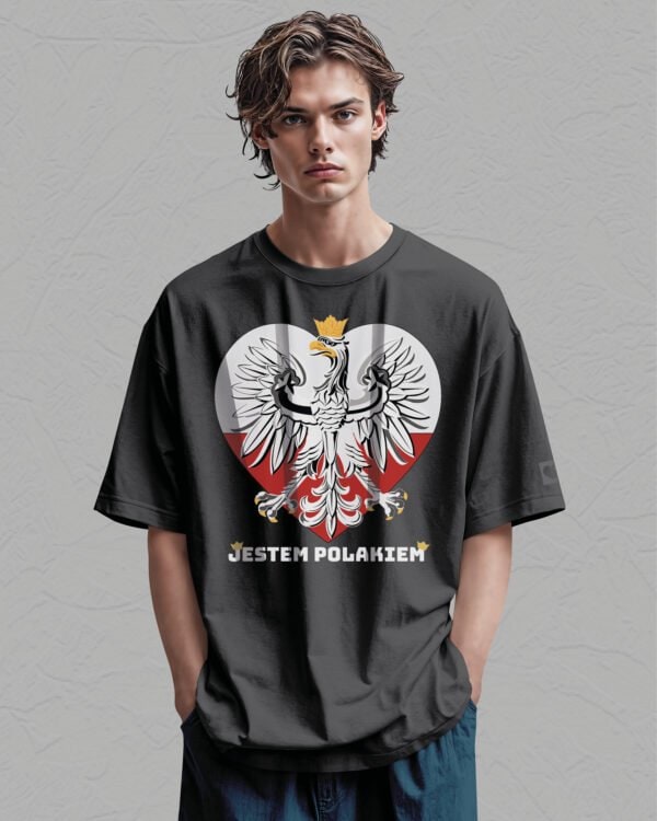 TL1168WH Tshirt Oversize SALE8 Koszulka Gruba Premium <br>Patriotyczna Jestem Polakiem