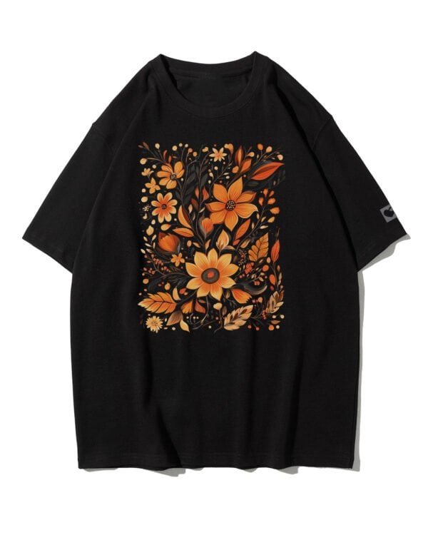 Koszulka oversize Jesienne Kwiaty
