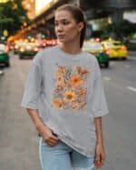 Koszulka oversize Jesienne Kwiaty