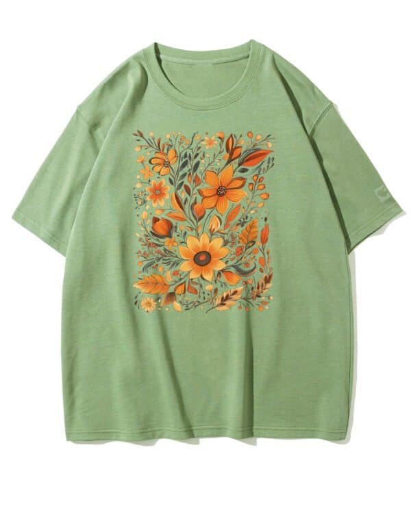 Koszulka oversize Jesienne Kwiaty