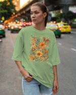 Koszulka oversize Jesienne Kwiaty