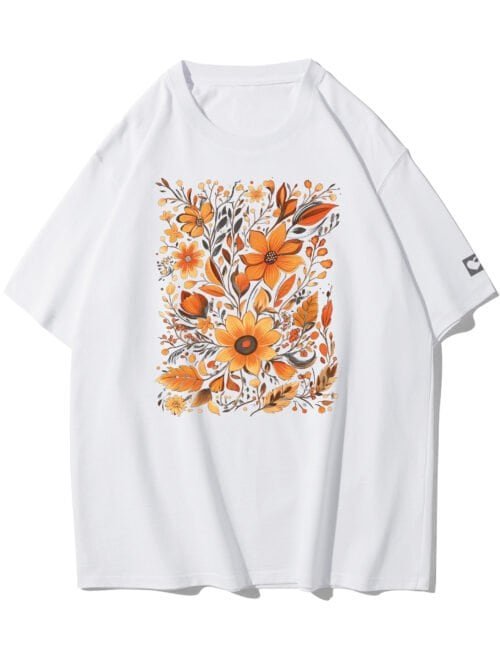 Koszulka oversize Jesienne Kwiaty