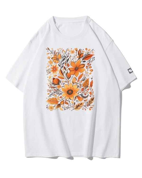Koszulka oversize Jesienne Kwiaty