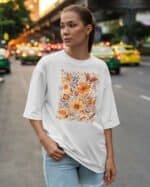 Koszulka oversize Jesienne Kwiaty