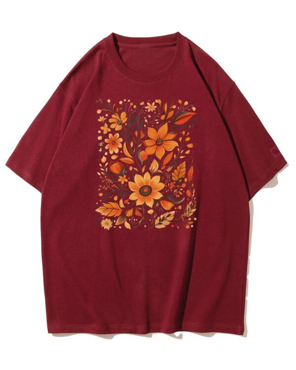 Koszulka oversize Jesienne Kwiaty