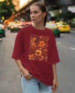 Koszulka oversize Jesienne Kwiaty