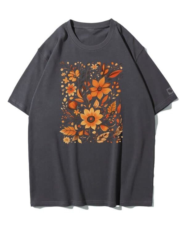 Koszulka oversize Jesienne Kwiaty
