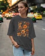 Koszulka oversize Jesienne Kwiaty