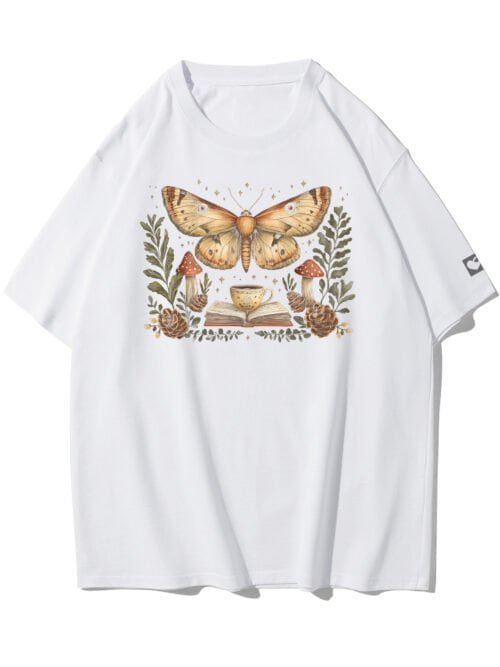 Koszulka oversize Nocny Motyl z Książką