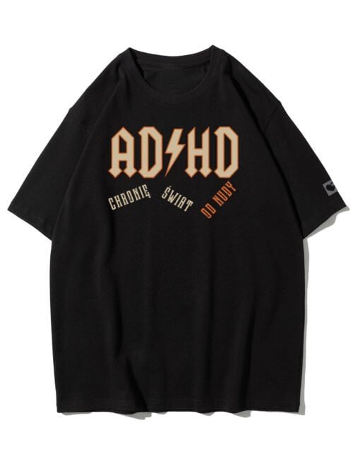 Koszulka oversize Rock ADHD Parodia ACDC