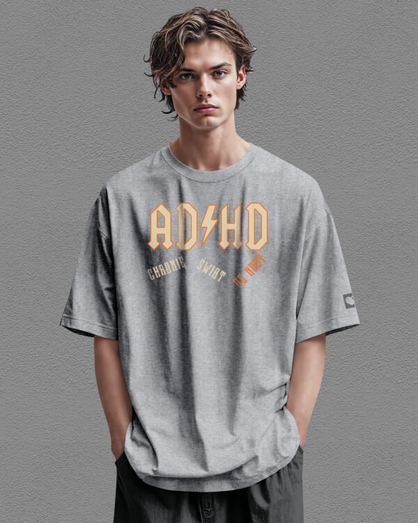Koszulka oversize Rock ADHD <br>Parodia ACDC