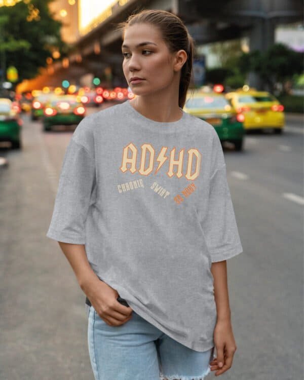 Koszulka oversize Rock ADHD <br>Parodia ACDC