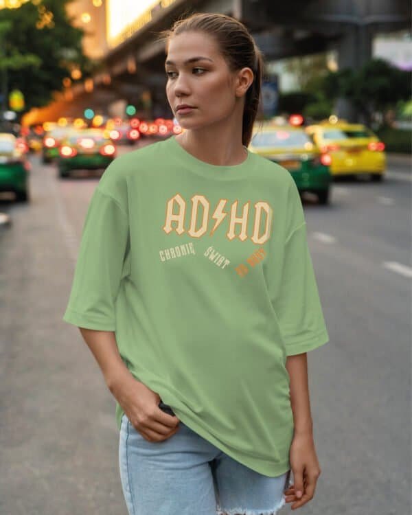 Koszulka oversize Rock ADHD <br>Parodia ACDC