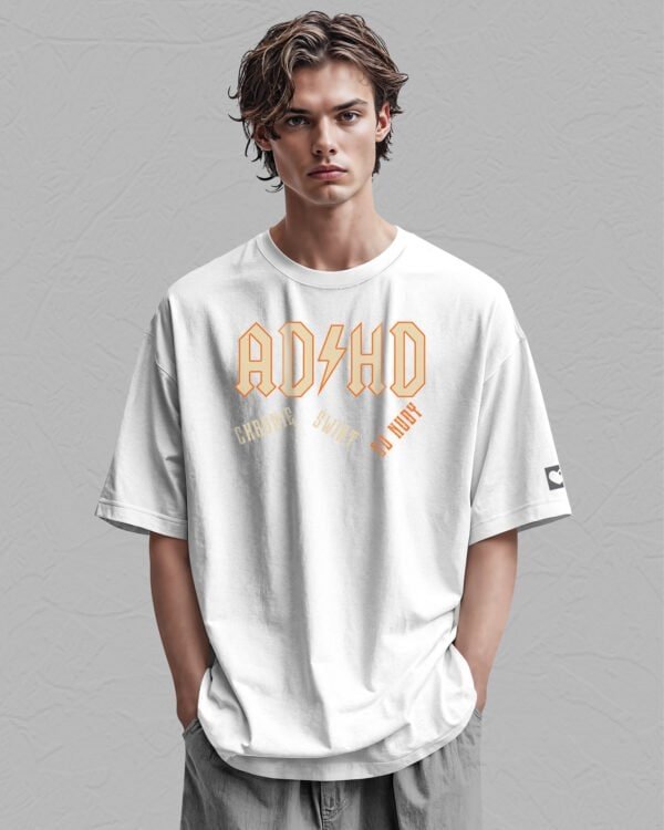 Koszulka oversize Rock ADHD <br>Parodia ACDC