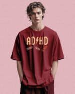 Koszulka oversize Rock ADHD <br>Parodia ACDC