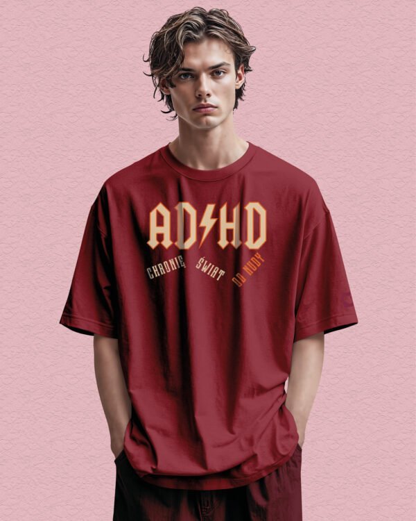 Koszulka oversize Rock ADHD <br>Parodia ACDC
