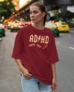 Koszulka oversize Rock ADHD <br>Parodia ACDC