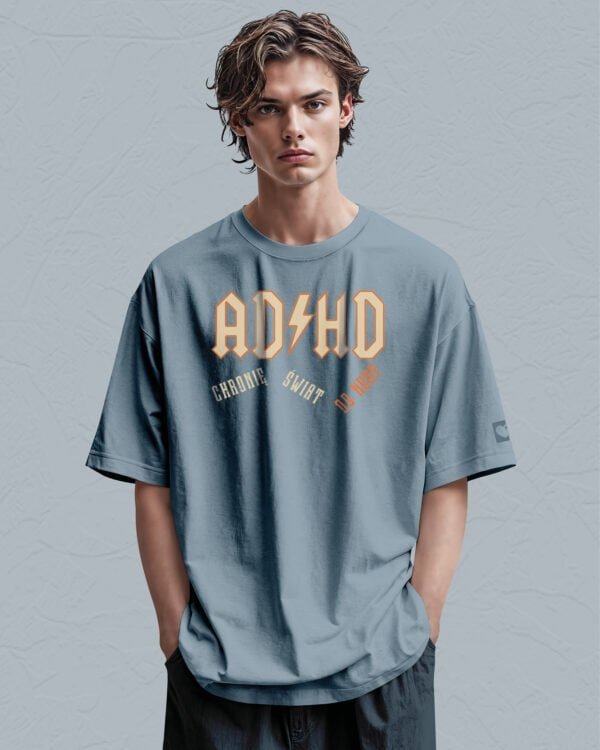 Koszulka oversize Rock ADHD <br>Parodia ACDC