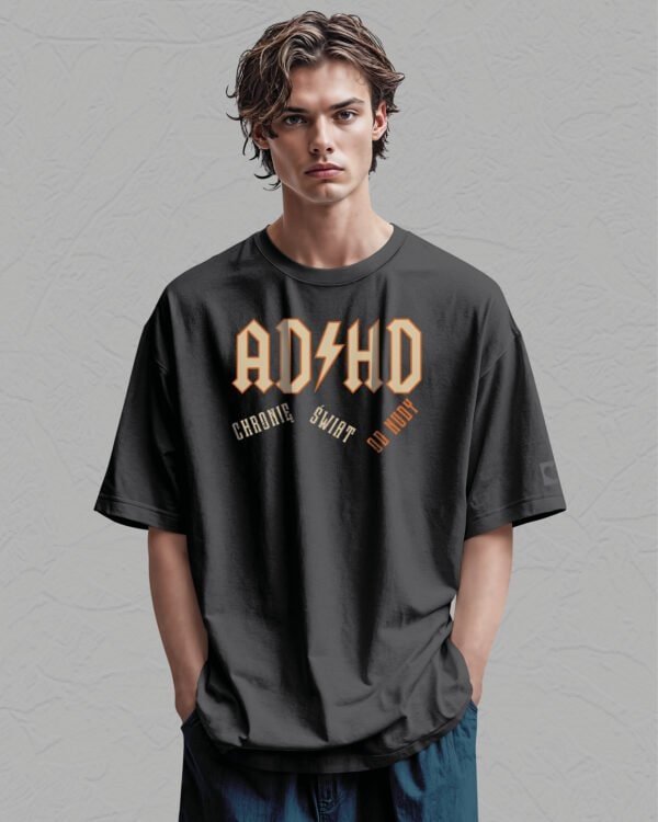 Koszulka oversize Rock ADHD <br>Parodia ACDC