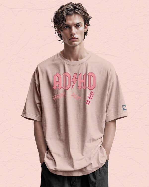 Koszulka oversize Rock ADHD <br>Parodia ACDC