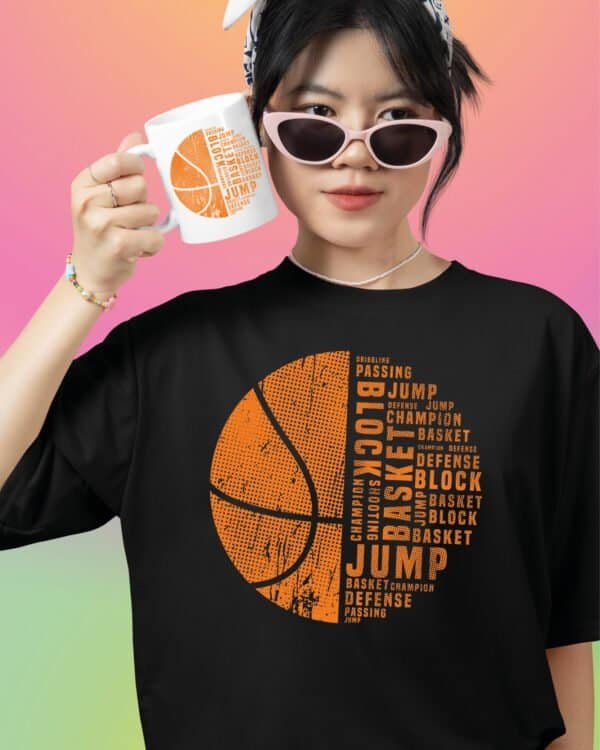 Zestaw Koszulka i Kubek Koszykówka Basketball Piłka