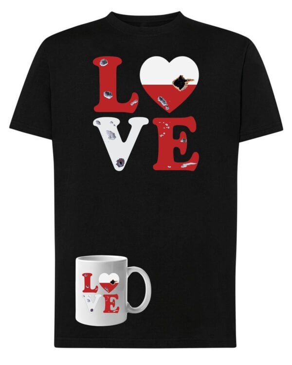 TLSET0780 Tshirt Mug Zestaw Koszulka i Kubek Love Poland Kocham Polskę