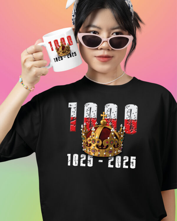 TLSET0807 Tshirt Mug2 Zestaw Koszulka i Kubek 1000 lat Koronacji Chrobrego 1025–2025