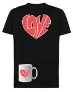 TLSET0887 Tshirt Mug Zestaw Koszulka i Kubek Serce Love Miłość