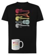 TLSET0977 Tshirt Mug Zestaw Koszulka i Kubek z Gitarami dla Muzyka Guitars