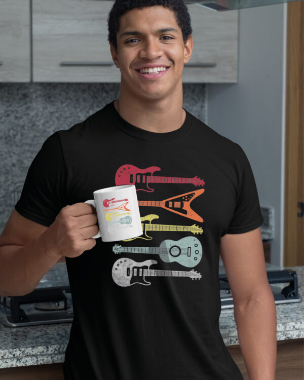 TLSET0977 Tshirt Mug3 Zestaw Koszulka i Kubek z Gitarami dla Muzyka Guitars