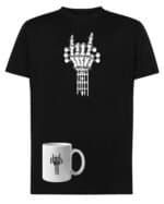 TLSET0982 Tshirt Mug Zestaw Koszulka i Kubek Rock ON Skeleton Hand Muzyka