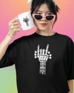 TLSET0982 Tshirt Mug2 Zestaw Koszulka i Kubek Rock ON Skeleton Hand dla Muzyka