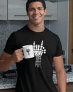 TLSET0982 Tshirt Mug3 Zestaw Koszulka i Kubek Rock ON Skeleton Hand dla Muzyka