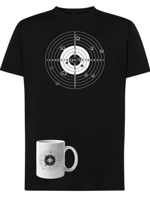 TLSET1047 Tshirt Mug Zestaw Koszulka i Kubek Tarcza Strzelnicza Militaria Cel