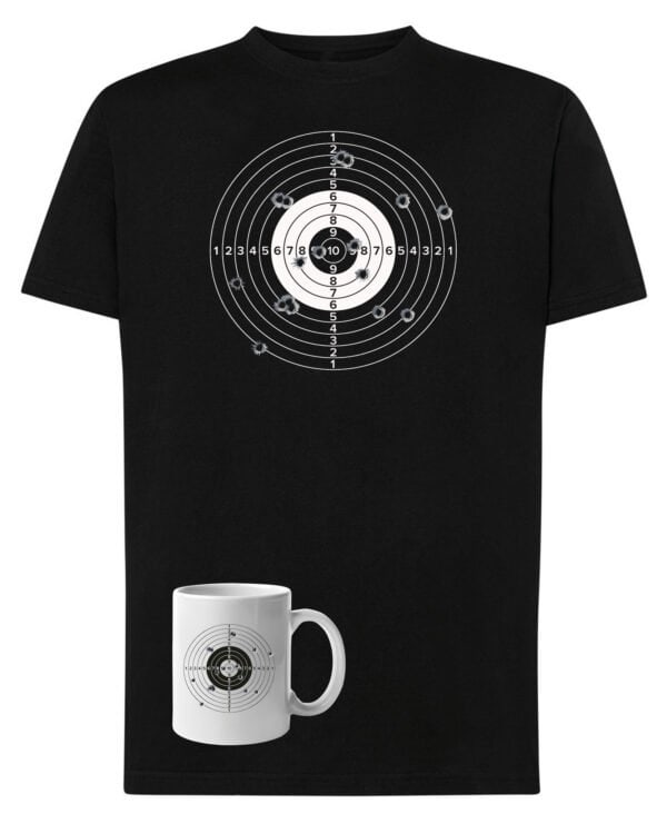 TLSET1047 Tshirt Mug Zestaw Koszulka i Kubek Tarcza Strzelnicza Militaria Cel