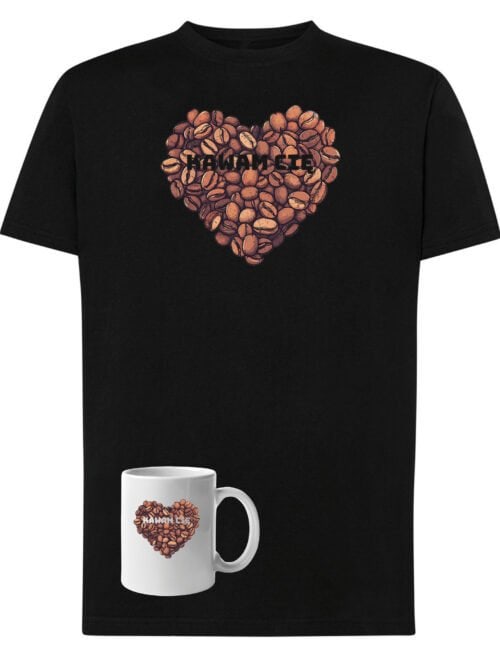TLSET1115 Tshirt Mug Zestaw Koszulka i Kubek Kawam Cię Kocham Kawę