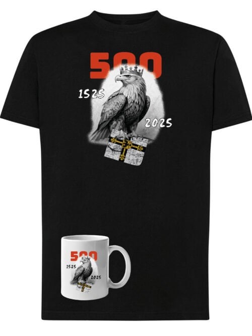 TLSET1150 Tshirt Mug Zestaw Koszulka i Kubek 500-lecie Hołdu Pruskiego 1525-2025