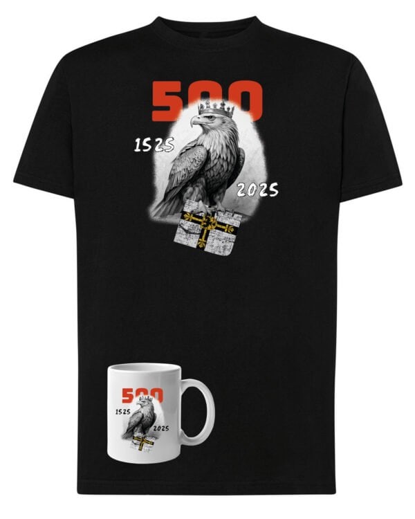 TLSET1150 Tshirt Mug Zestaw Koszulka i Kubek 500-lecie Hołdu Pruskiego 1525-2025