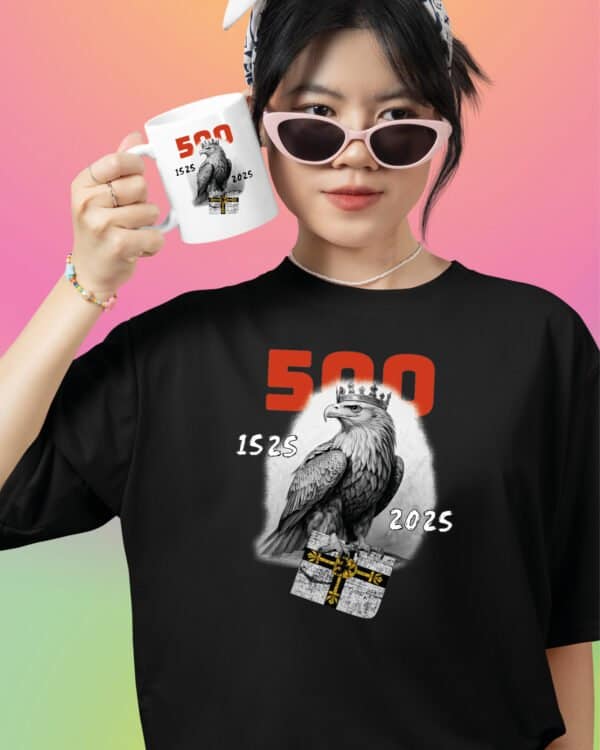 TLSET1150 Tshirt Mug2 Zestaw Koszulka i Kubek 500-lecie Hołdu Pruskiego 1525-2025