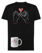 TLSET1197 Tshirt Mug Zestaw Koszulka i Kubek dla Par Personalizowany z Własnymi Imionami